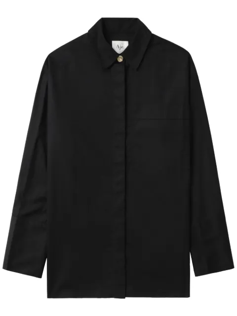 Aje floral-lace detailing shirt Black 24SS1334