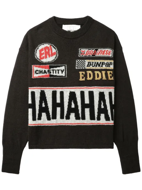 ERL slogan-intarsia jumper Black ERL09N007