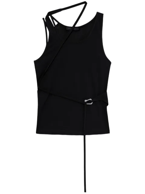 HELIOT EMIL strap-detail draped top Black PREAW24W09121BLK01
