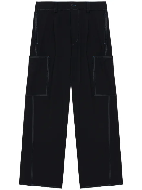 Sunnei contrast-stitching wide-leg trousers Blue RTWMBOT007