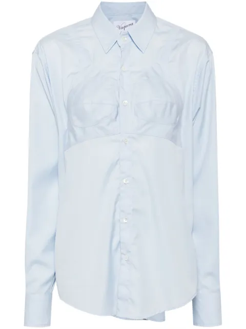 Vaquera bra-detail cotton shirt Blue VAQ08B101