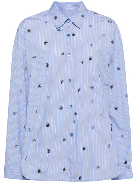 JNBY sequined butterfly-embroidered shirt Blue 5O8210781