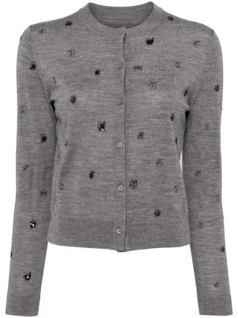 JNBY sequin-embellished cropped sweater Grey 5O8313410