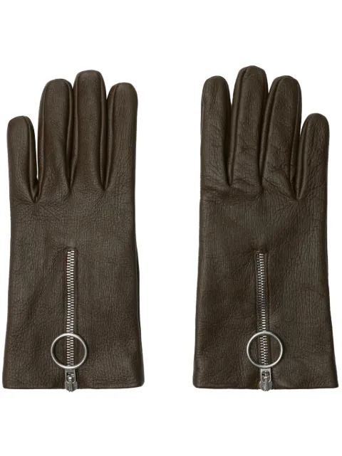Burberry zipped leather gloves Brown 8096645