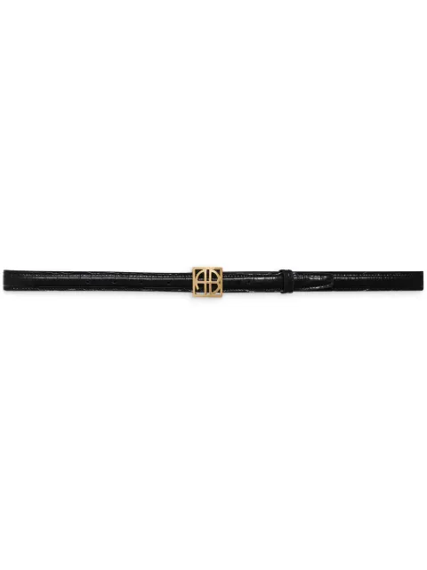 ANINE BING monogram-plaque belt Black A1210461BLK1