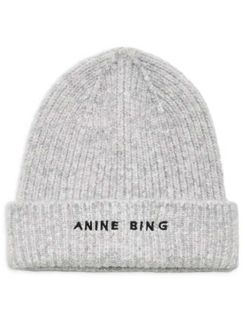 ANINE BING Elia Beanie Grey A1210621CHR1