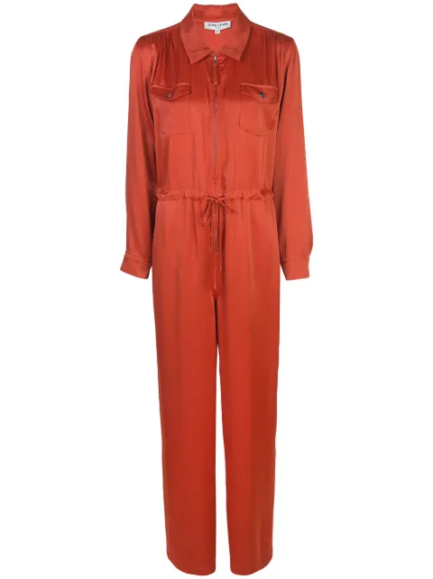Opening Ceremony zip-front long-sleeve jumpsuit Orange R20ANC13154