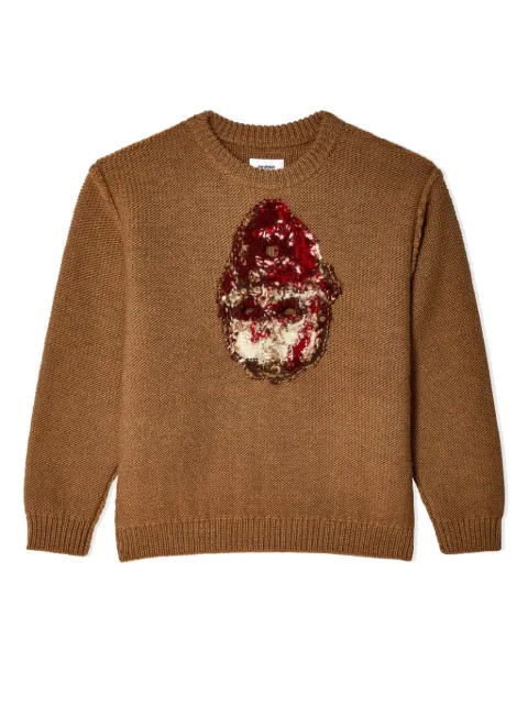 Doublet embroidered sweater Brown 24AW60KN155