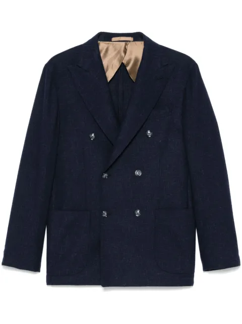 Barba mélange-effect blazer Blue JACKETDP43073