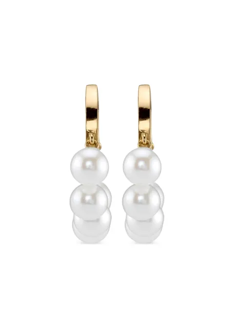 Sydney Evan 14kt yellow gold pearl drop hoop Gold EAJ1244PEY