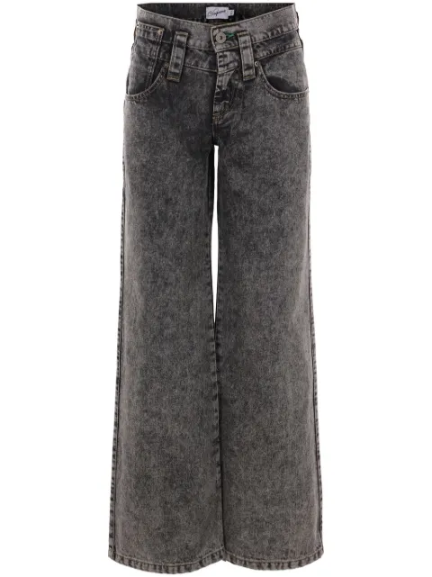 Vaquera washed wide-leg jeans Black VAQ08P005
