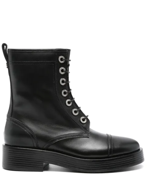 Casadei leather combat boots Black 1R497Y0301LOVEC