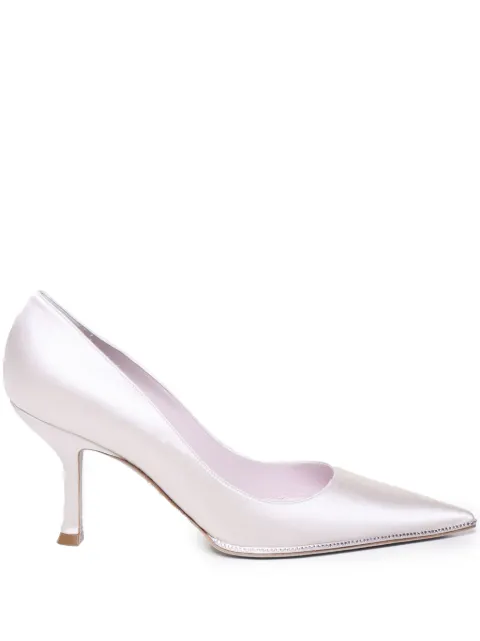 René Caovilla 50mm satin pumps White C12098080R001W474
