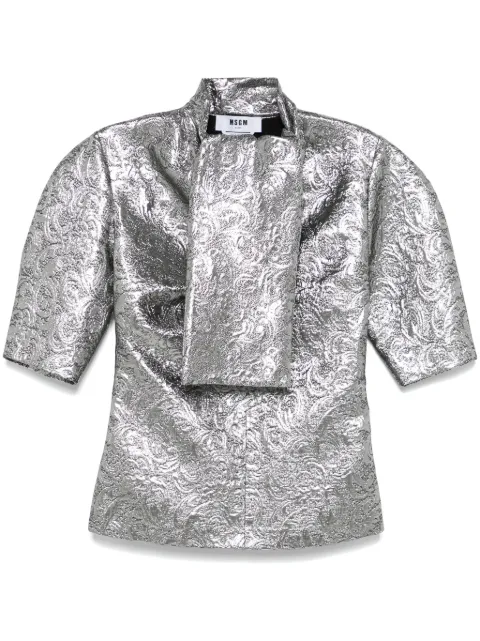 MSGM metallic-effect blouse Grey 3742MDM01247823