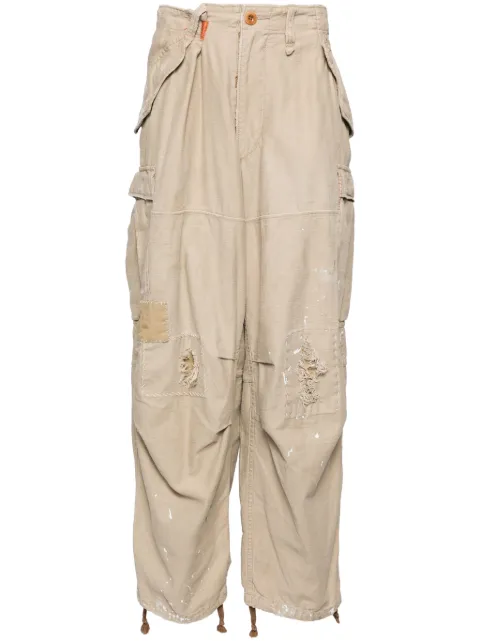 Kolor stitch-detail cargo trousers Neutrals 24WCMP01101