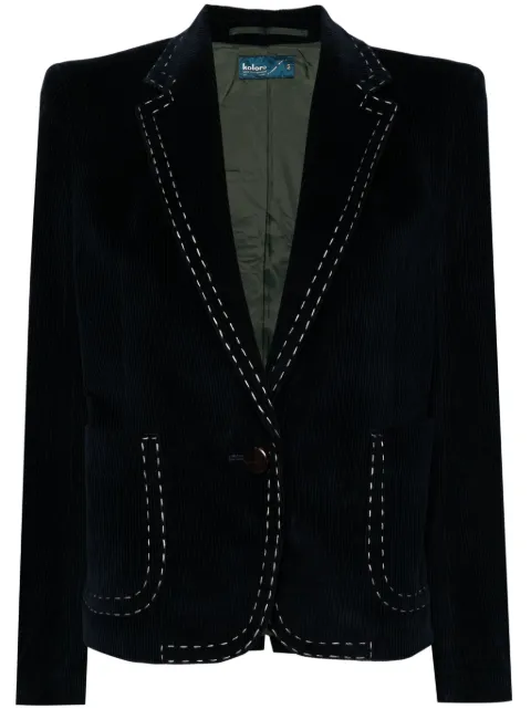 Kolor stitch-detail corduroy blazer Blue 24WCLJ03103