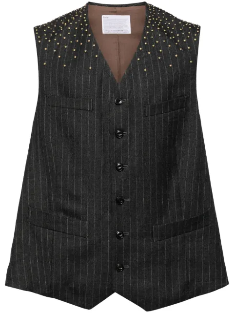 Kolor stud-embellished waistcoat Grey 24WCMV02112
