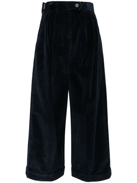 Kolor corduroy pleat-detail trousers Blue 24WCLP03103