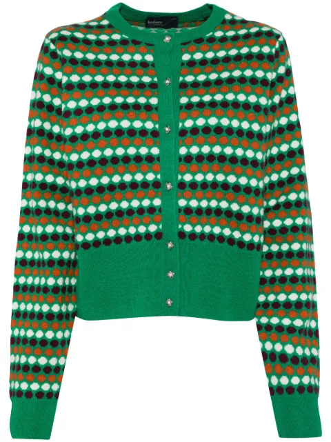Kolor polka-dot cashmere cardigan Green 24WCLN03303