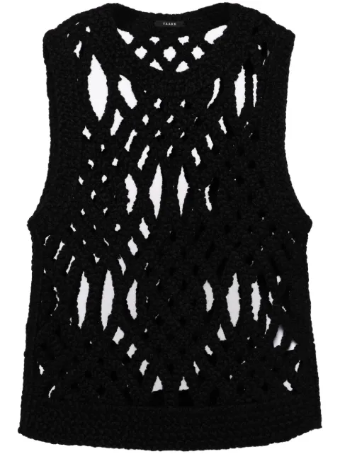 Taakk open-knitted vest Black TA24AWKN054