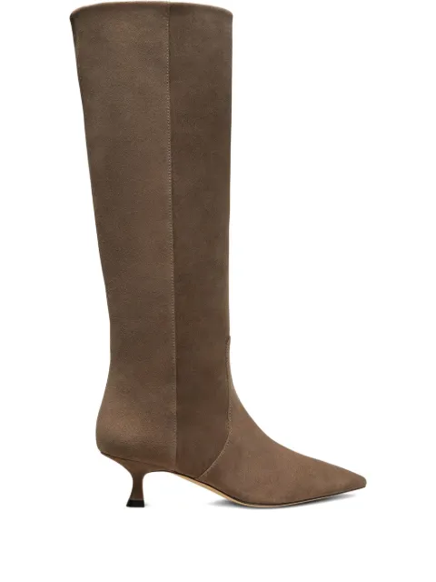 Stuart Weitzman 50mm Naomi suede pointed-toe knee-high boots Brown SJ663SUE