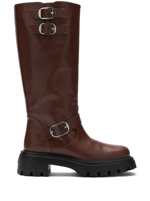 Stuart Weitzman 50mm Emerson Moto boots Brown SJ346SMO