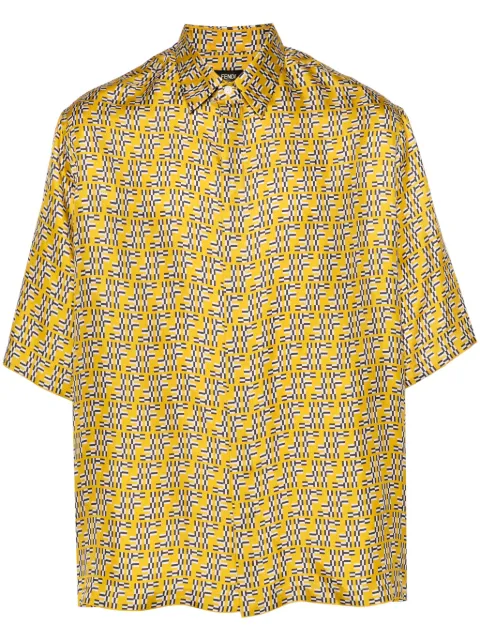 FENDI FF-print shirt Yellow FS0966ASES