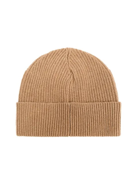 Dolce & Gabbana logo-patch ribbed beanie Neutrals GXA17TJCVZH
