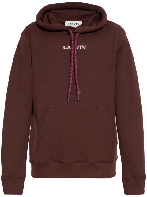 Lanvin logo-embroidered hoodie Red RMHO0001J154H24
