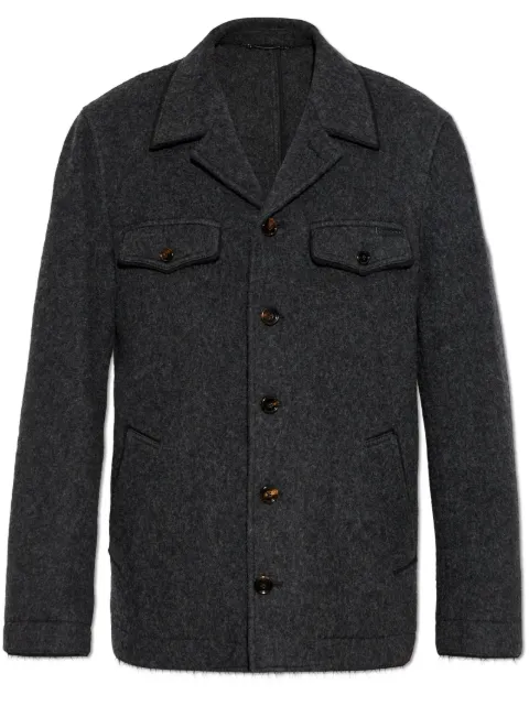 Dolce & Gabbana mélange-effect shirt jacket Grey G2TW4THUMSD