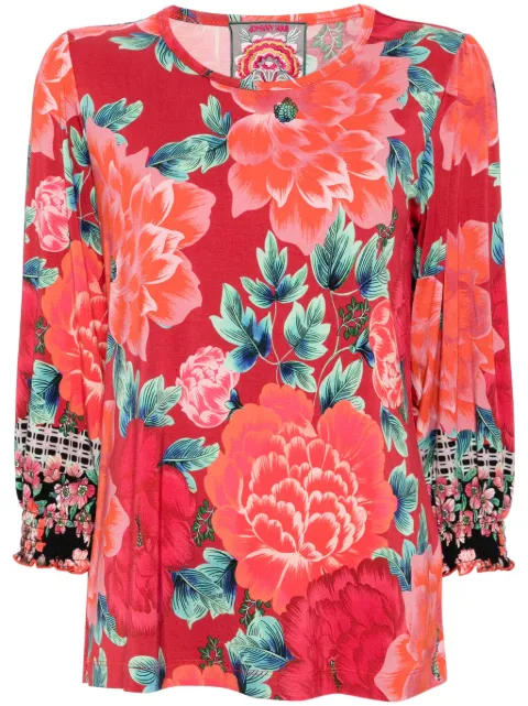 Johnny Was all-over floral print T-shirt Red T100246