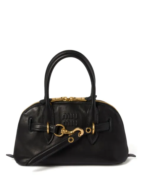 Miu Miu Aventure leather tote bag Black 5BB1692BBL