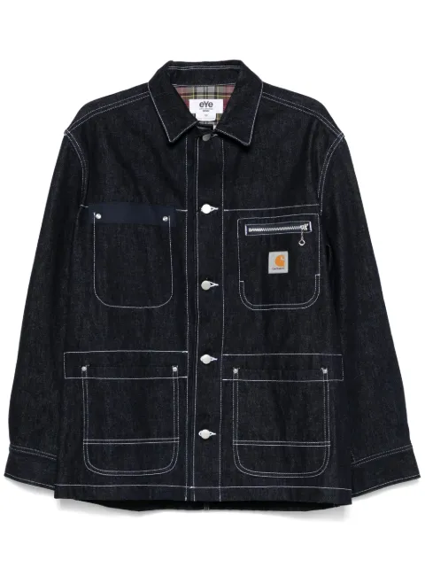 Junya Watanabe MAN x Carhartt logo-patch coat Blue WNJ907