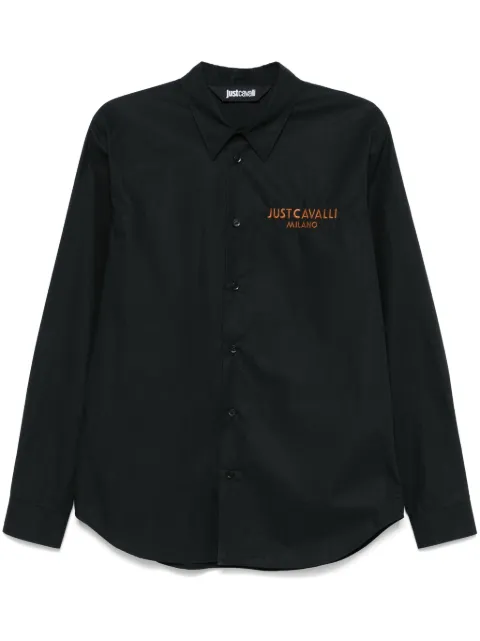 Just Cavalli logo-embroidered shirt Black 77OALYS1CN501