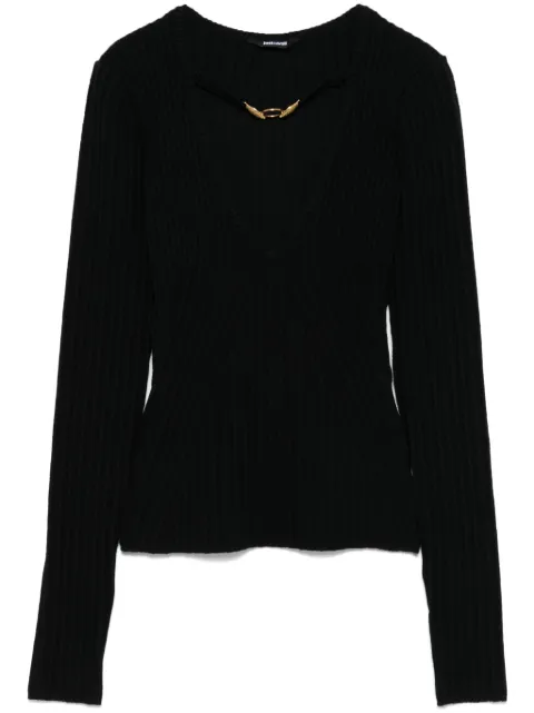 Just Cavalli ribbed-knit sweater Black 77PAFM36CMH56