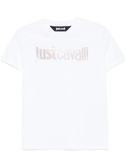 Just Cavalli studded-logo T-shirt White 77PAHE21CJ110