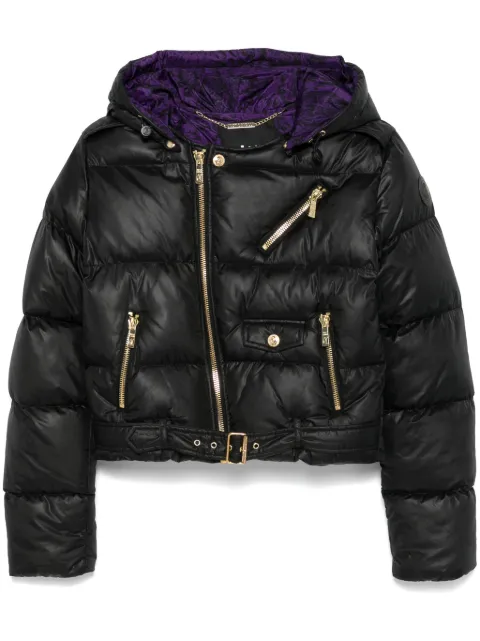 Just Cavalli biker puffer jacket Black 77PAU421CQUD9