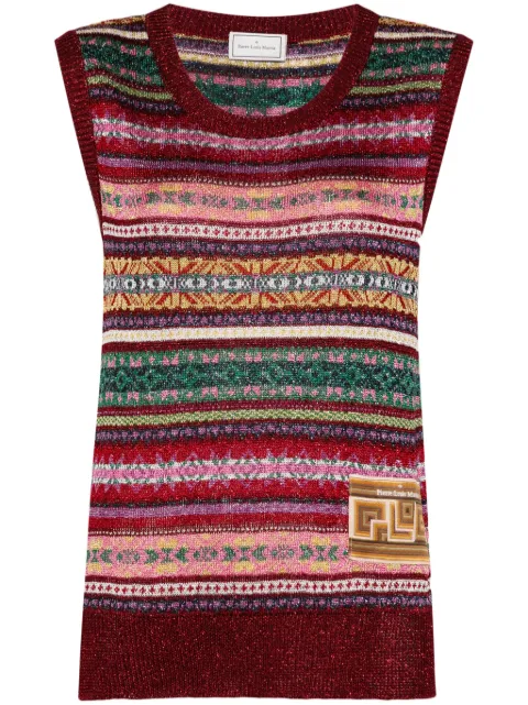 Pierre-Louis Mascia striped tricot top Red PLP326