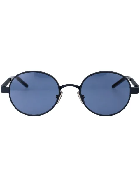Givenchy Eyewear logo-engraved round-frame glasses Black GV40086U