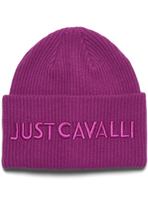 Just Cavalli logo-embroidered beanie hat Pink 77RAZK03ZG327