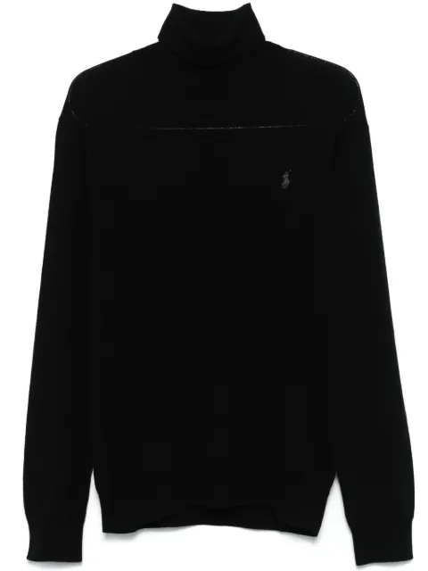 Polo Ralph Lauren roll-neck embroidered-logo sweater Black 710946145002