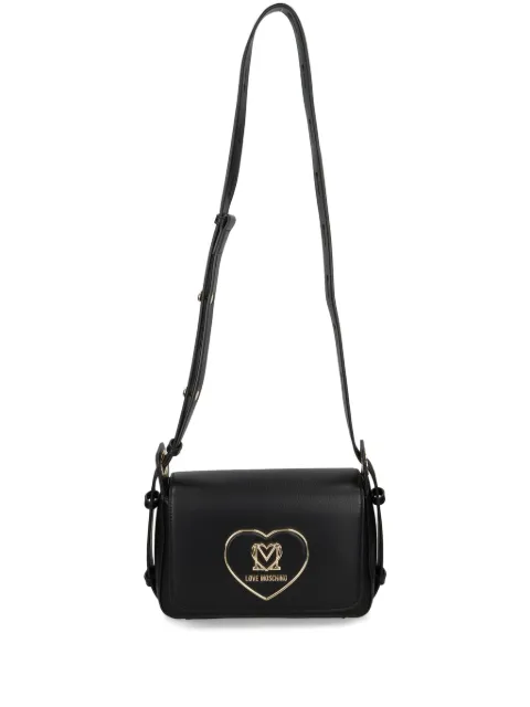 Love Moschino logo-plaque faux-leather shoulder bag Black JC4120PP1LLB0