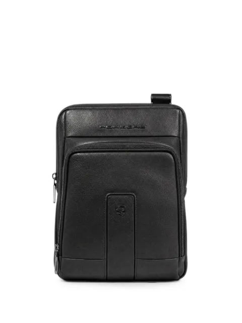 PIQUADRO logo-plaque leather backpack Black CA1816S129