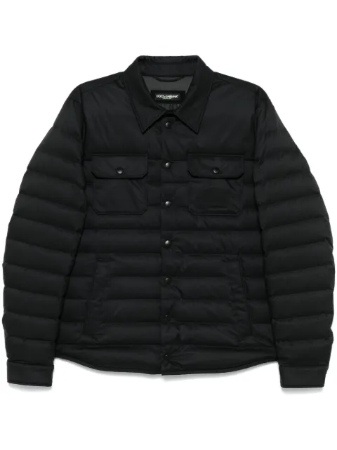 Dolce & Gabbana logo-patch puffer jacket Black G9BBWTFUS0D