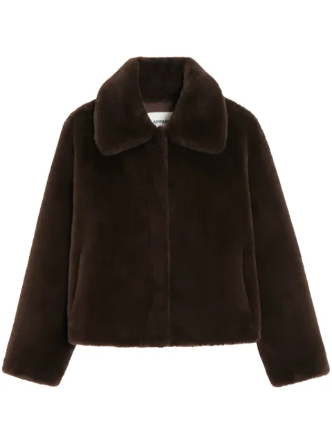 Apparis wide-collar faux fur jacket Brown ELIS