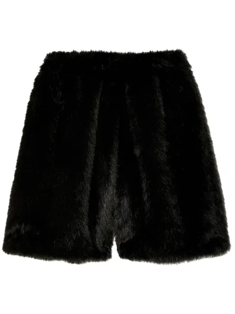 Simone Rocha faux-fur boxing shorts Black 41271090BLACK