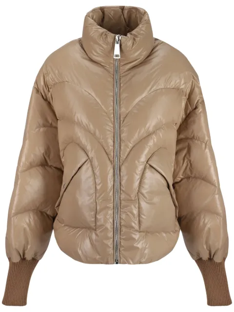 Khrisjoy Corazon Shiny puffer jacket Neutrals KWF24R0624