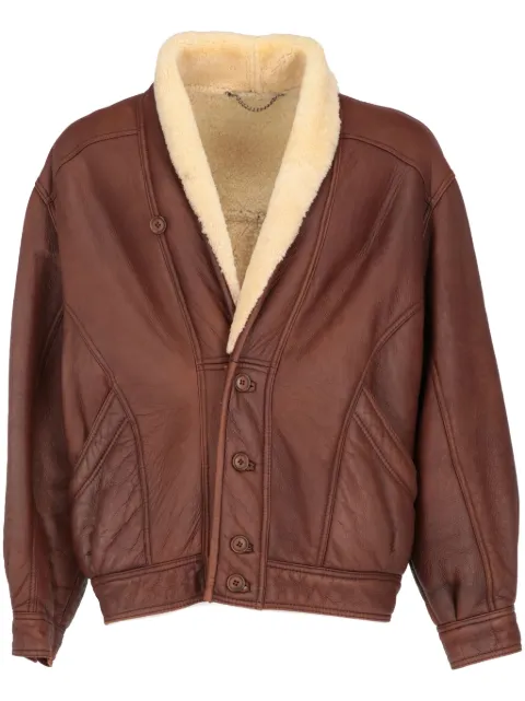 A.N.G.E.L.O. Vintage Cult 1980s pre-owned leather bomber jacket Brown ANG600FV