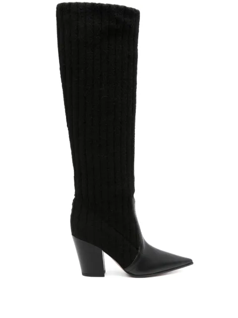 Gianvito Rossi 85mm panelled-design boots Black G8012385RIC