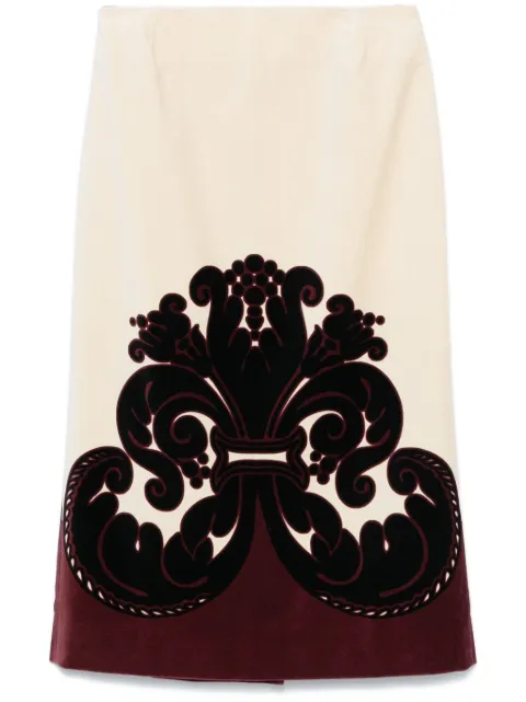 La DoubleJ velvet pencil skirt White SKI0022COT060INI02WH03